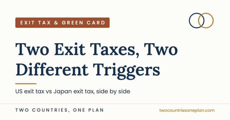 Two Exit Taxes, Two Different Triggers